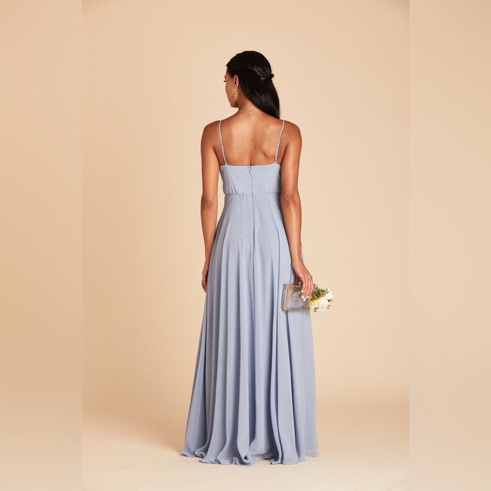 Birdy Grey Kaia Dress Chiffon Dusty Blue Maxi Dress Pockets Women’s Size Medium - Picture 3 of 13